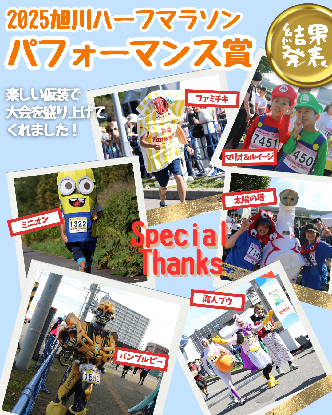 パフォーマンス賞結果発表 - 旭川ハーフマラソン公式サイト
